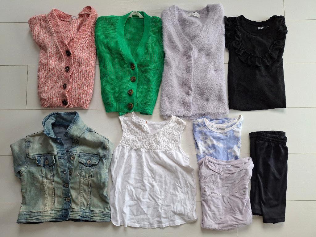 partij meisjes kleding 134/140 9 stuks 25,- incl spijkerjas, Ophalen of Verzenden, Zo goed als nieuw, Maat 134
