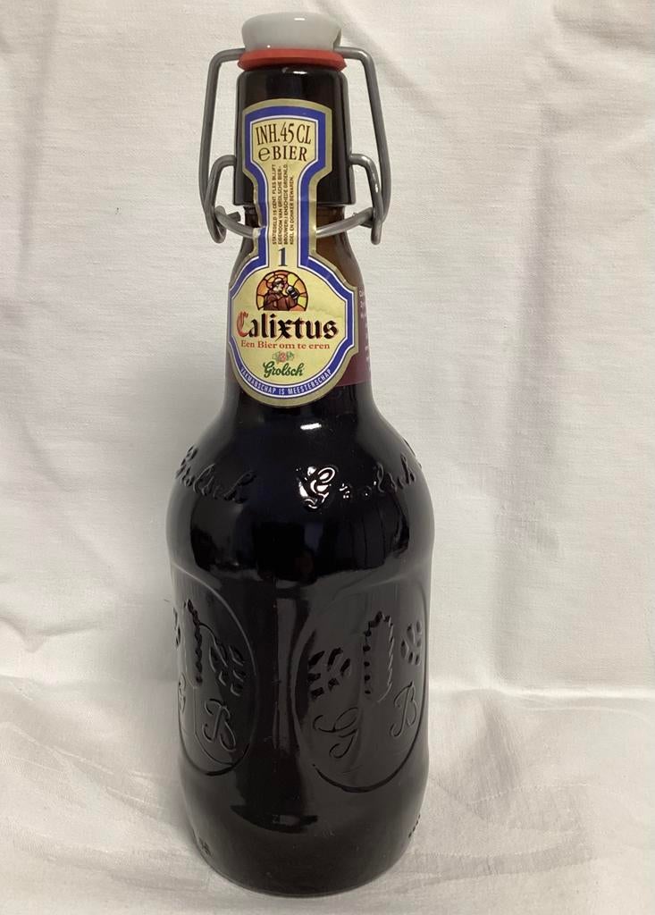 Volle Beugelfles GROLSCH CALIXTUS  juni 97 voor verzamelaars, Ophalen, Flesje(s), Grolsch