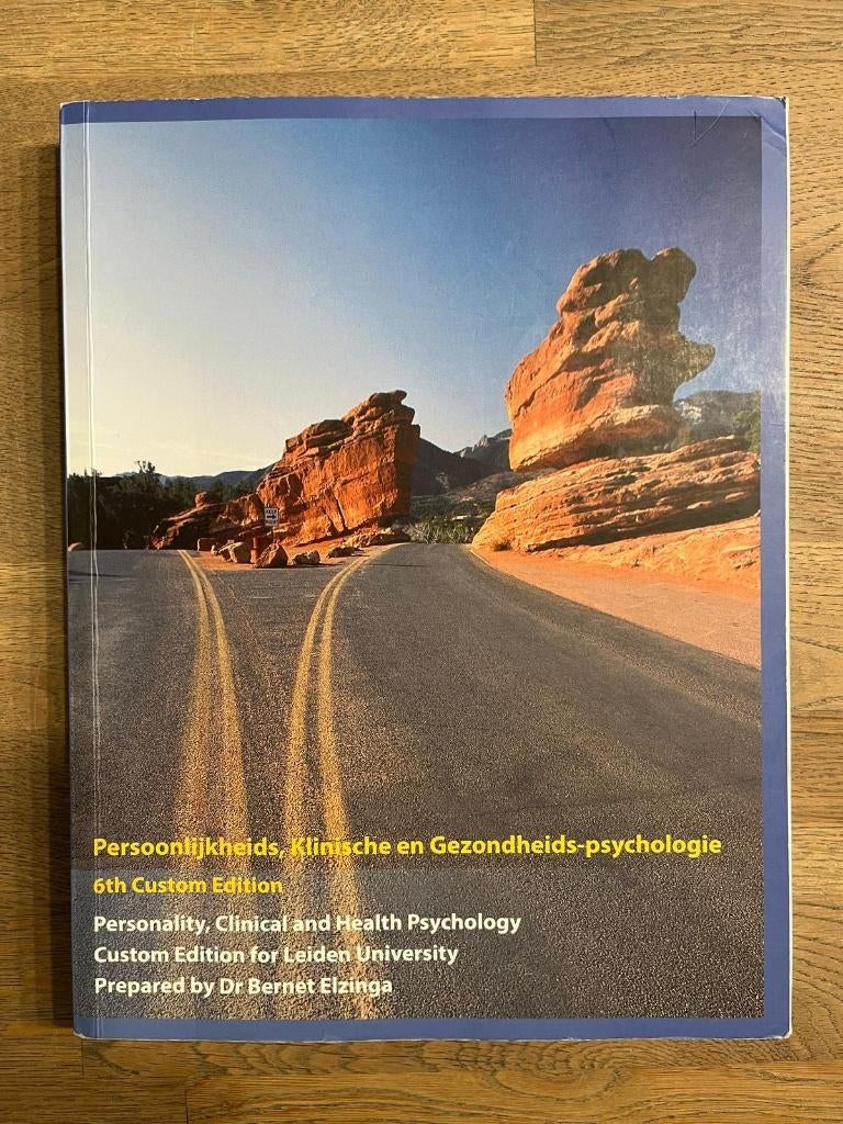 Personality, Clinical and Health Psychology (6th. ed.), Boeken, Studieboeken en Cursussen, Ophalen of Verzenden, Gamma, Dr. Bernet Elzinga (Leiden University Edition)