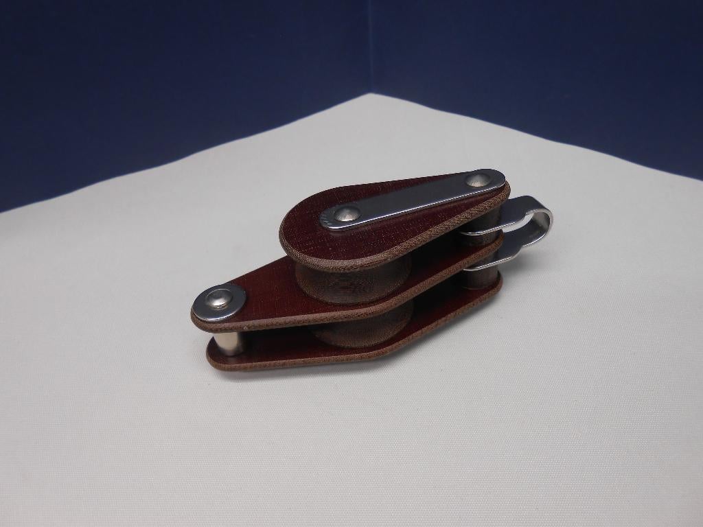 Tufnol Blok, Katrol, dubbelschijfs, hondsvot, 10 - 12 mm, Ophalen of Verzenden, Nieuw, Lijn of Blok