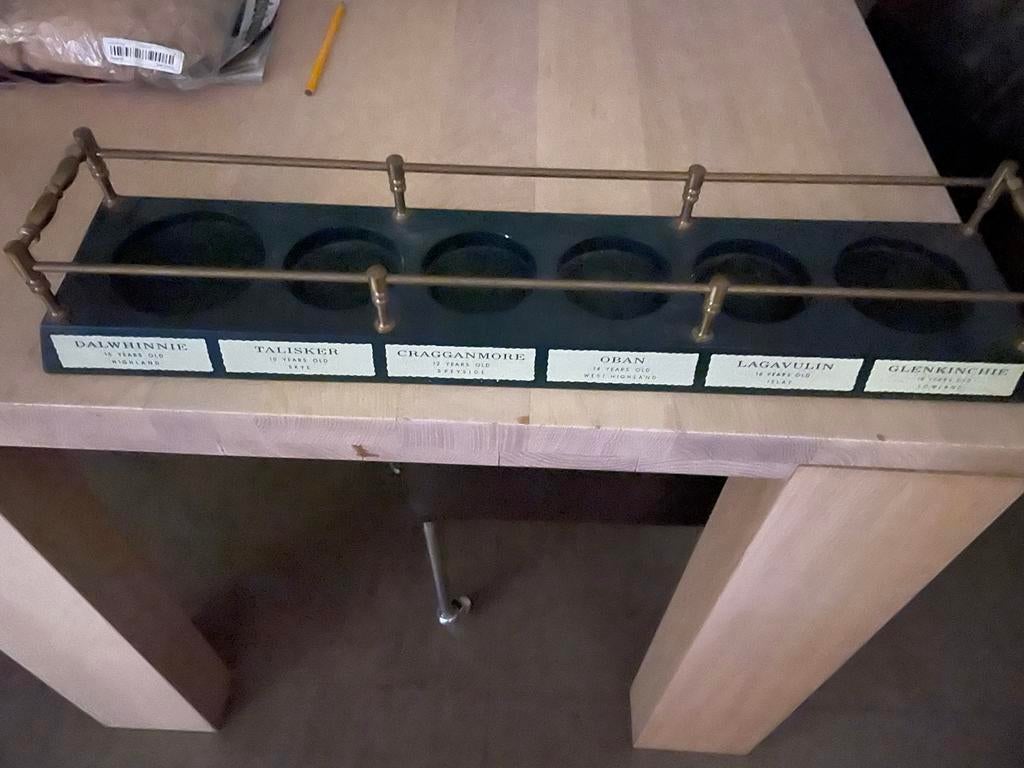 Vintage de classicMals Whisky Rek - Legendarisch!, Gebruikt, Bruin, Ophalen of Verzenden, Metaal