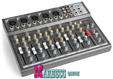 Mengpaneel, 7-kanaals muziek mixer, USB, MP3, Fantoomvoeding