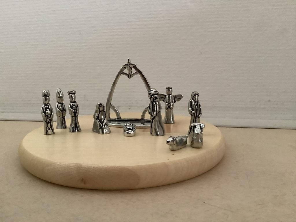 Kerstgroep met tinnen figuren, Ophalen of Verzenden