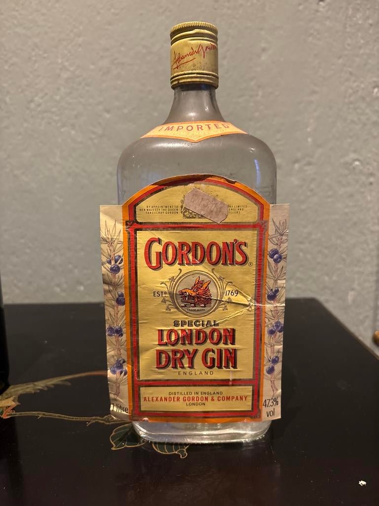 Oude Gordon's Gin Fles - 1 Liter, Verzamelen, Wijnen, Gebruikt, Frankrijk, Ophalen