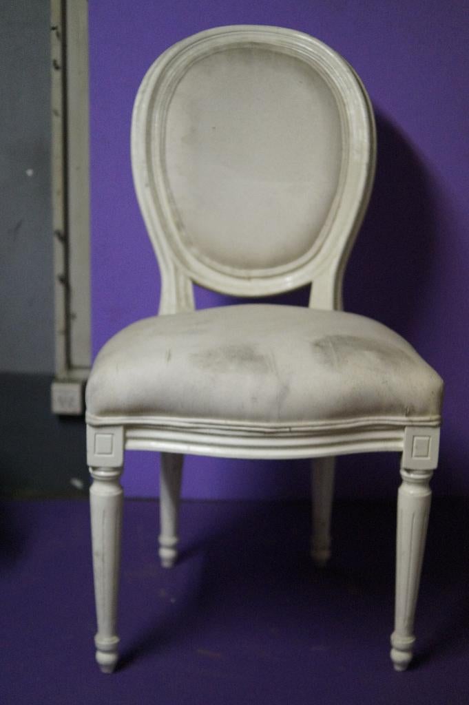 franse stoel, medaillon stoel, Huis en Inrichting, Stoelen, Ophalen, Gebruikt, Wit, Eén