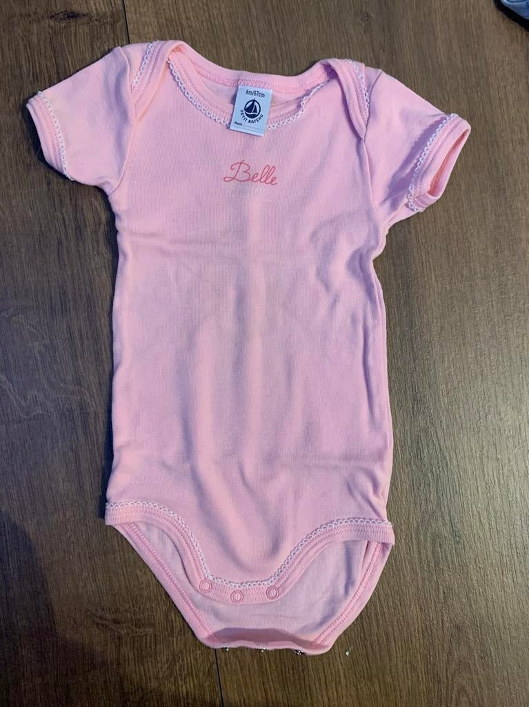 Roze Petit Bateau romper - maat 6m/67cm, Ophalen of Verzenden, Zo goed als nieuw, Meisje, Nacht- of Onderkleding