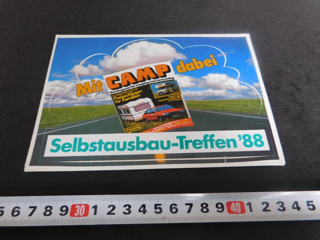 sticker mit CAMP dabei Selbstausbau - Treffen 1988 Caravan, Ophalen, Zo goed als nieuw