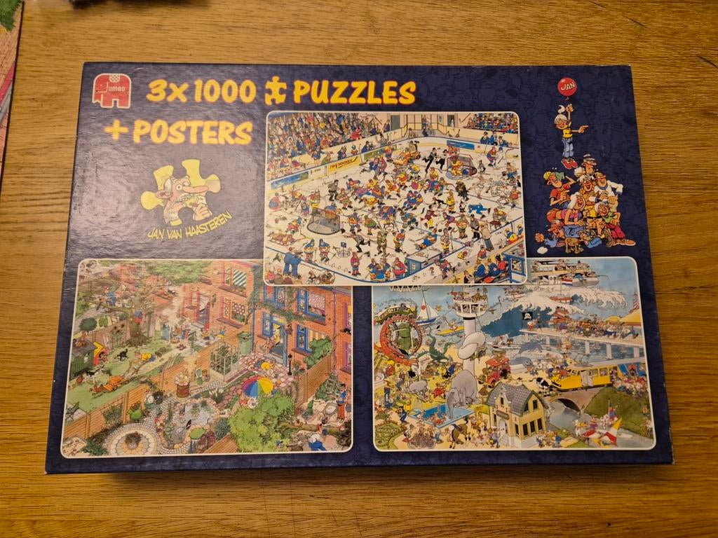 Jan van Haasteren 3x1000 deels nieuw, rest compleet, Hobby en Vrije tijd, Denksport en Puzzels, Ophalen, 500 t/m 1500 stukjes