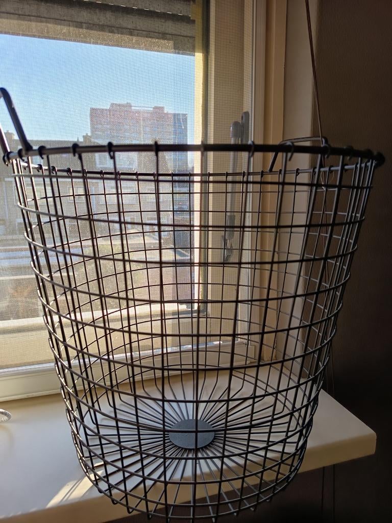 Grote metalen draadmand, Ophalen, Zo goed als nieuw, Rond, Overige materialen