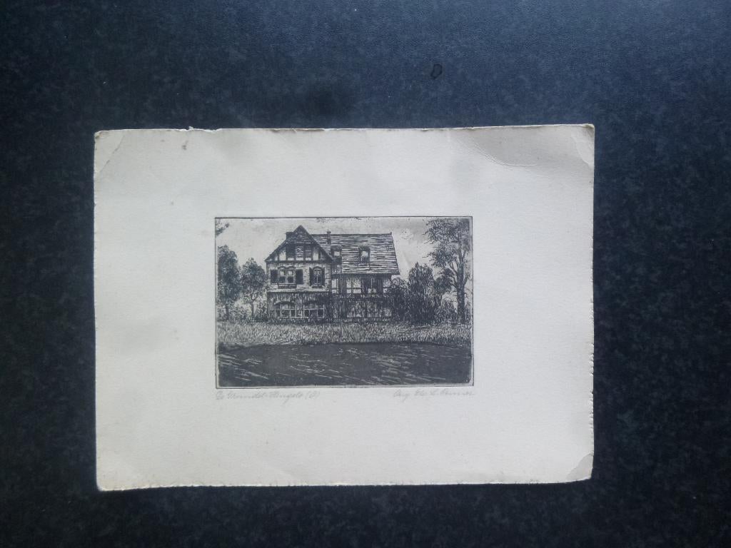 HENGELO Ov  De Grundel E Originele ets L. Reimer, Ophalen of Verzenden, Voor 1920, Overijssel