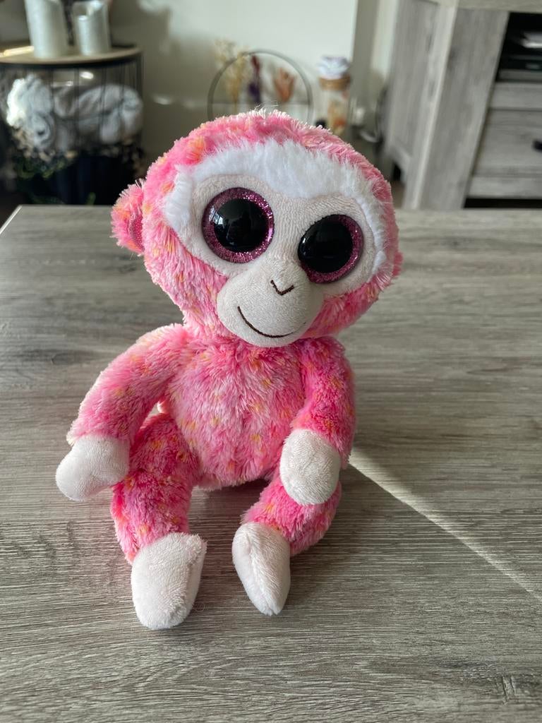 Ty Beanie Boo Ruby Aap - ca.15 cm., Kinderen en Baby's, Speelgoed | Knuffels en Pluche, Zo goed als nieuw, Overige typen, Ophalen of Verzenden