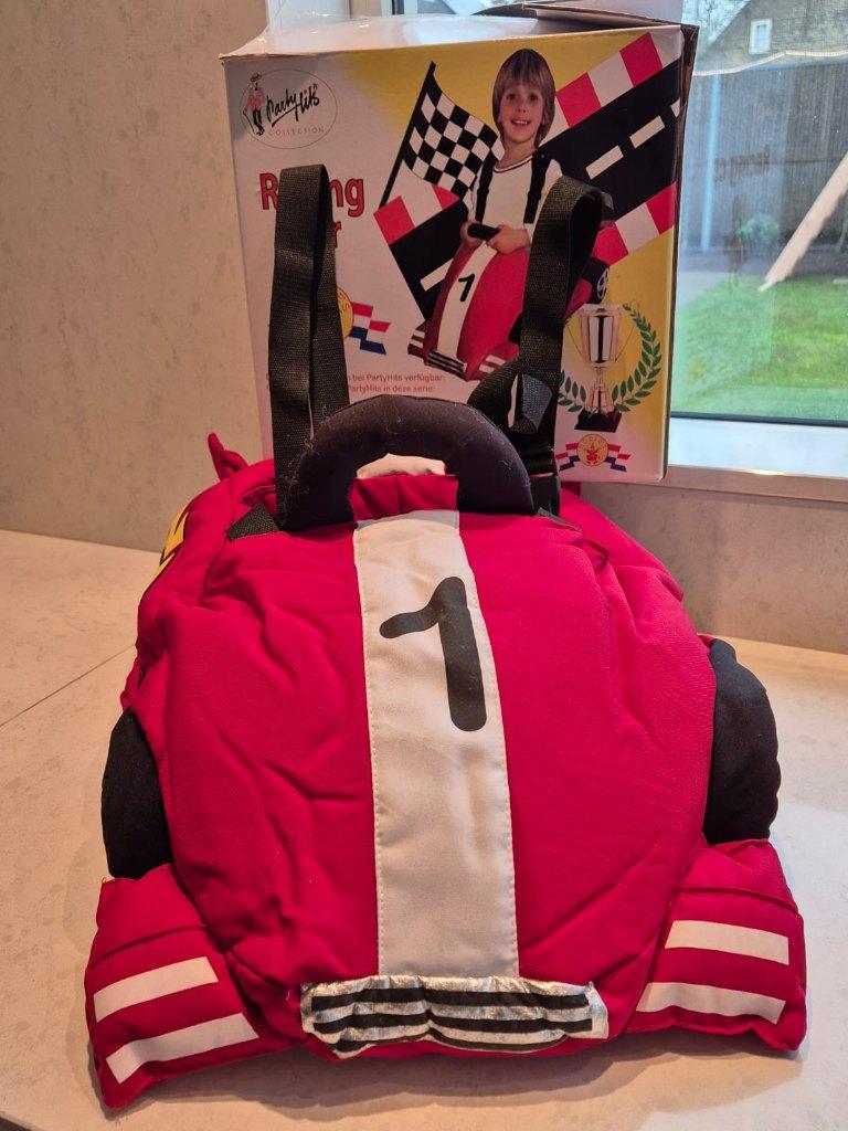 carnaval kind, racing car als verkleed item, Kinderen en Baby's, Carnavalskleding en Verkleedspullen, Ophalen of Verzenden, Jongen of Meisje