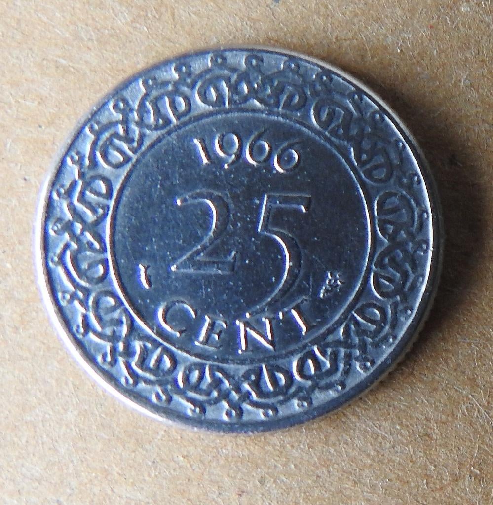 Munt Suriname 25 cent 1966, Verzenden, Midden-Amerika, Losse munt