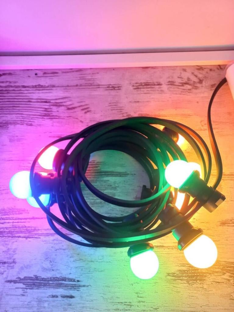 Prikkabel van 15 meter met gekleurde lampen, Overige materialen, Minder dan 50 watt, Overige typen, Nieuw