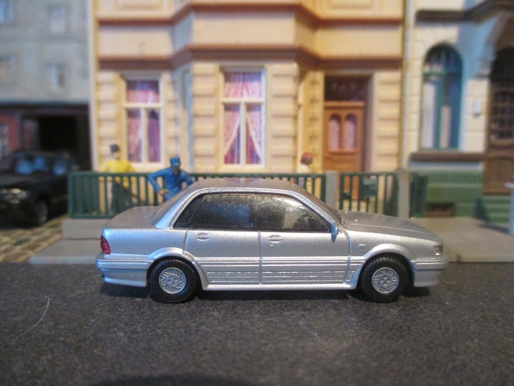 1987-1993 Mitsubishi Galant - Rietze metallic-zilver, Hobby en Vrije tijd, Modelauto's | 1:87, Ophalen of Verzenden, Zo goed als nieuw