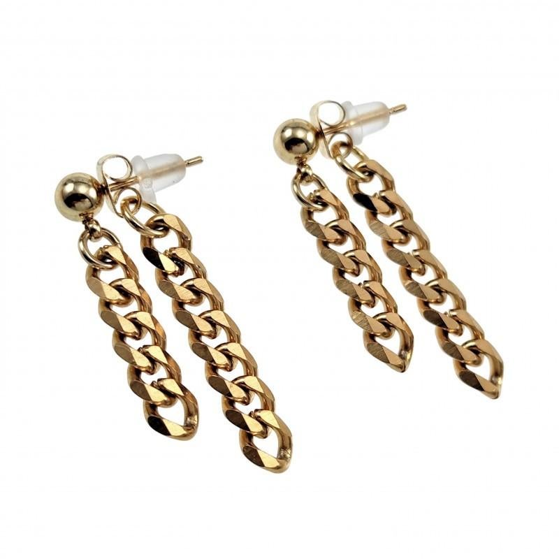 Lange Oorbellen Dames Verguld RVS Goudkleurig Cubaanse Desin, Overige materialen, Hangers, Birgitta-Gracht 33, 6465 EL Kerkrade, Nederland