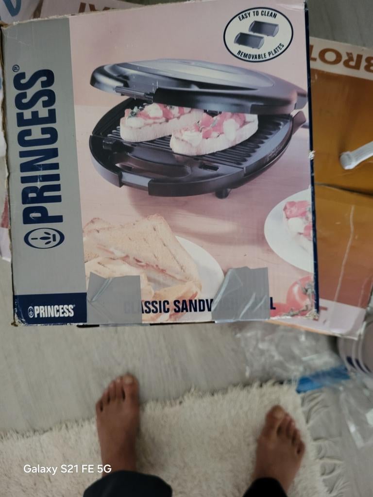 Princess Tosti-ijzer / Sandwich Grill, Ophalen of Verzenden, Uitneembare platen, Gebruikt