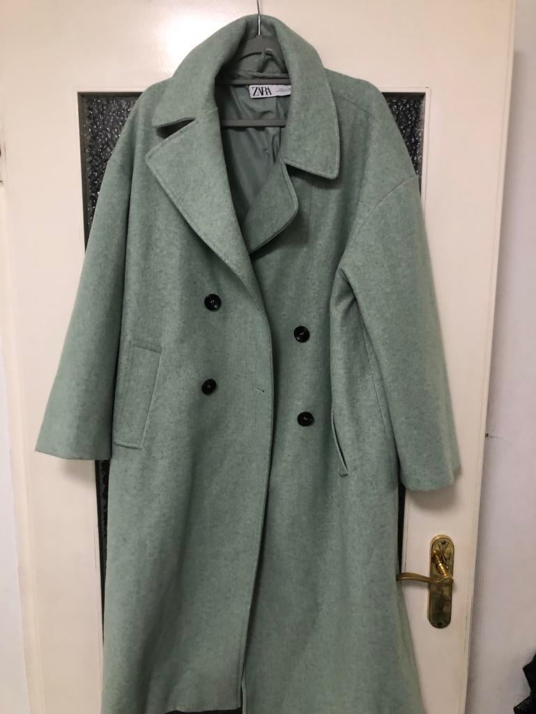 Zara Oversized Jas - Mintgroen - Maat M, Ophalen of Verzenden, Zo goed als nieuw, Maat 38/40 (M), Groen