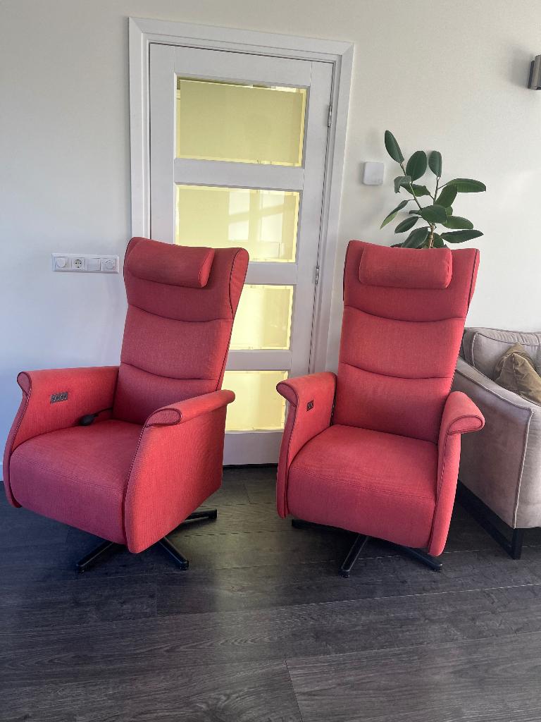2 Prominent Frans Molenaar Relaxfauteuils Stof Op Accu L Xl, Huis en Inrichting, Minder dan 50 cm, Minder dan 75 cm, Ophalen of Verzenden