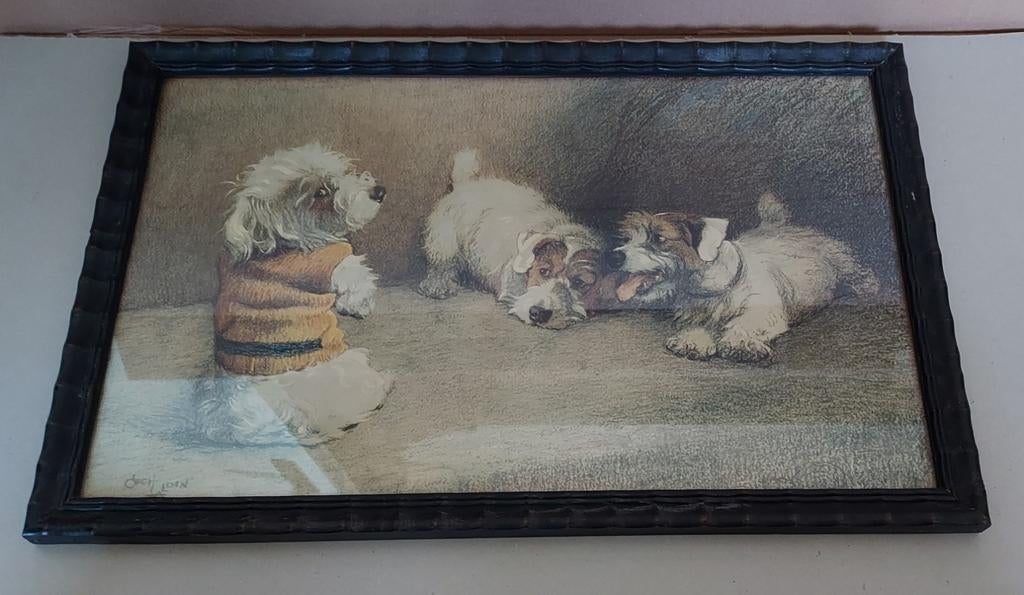 Fun afbeelding van Cecil ALDIN (1870-1935) Hondjes, Ophalen of Verzenden