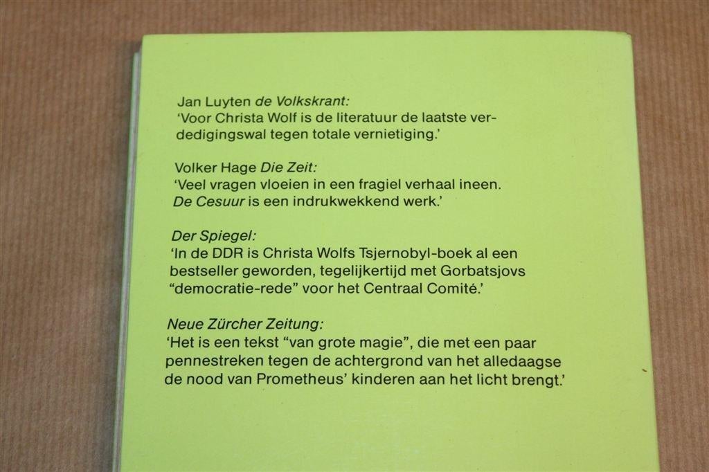 De Cesuur — Berichten van een Dag, Christa Wolf 1987, Ophalen of Verzenden, Gelezen