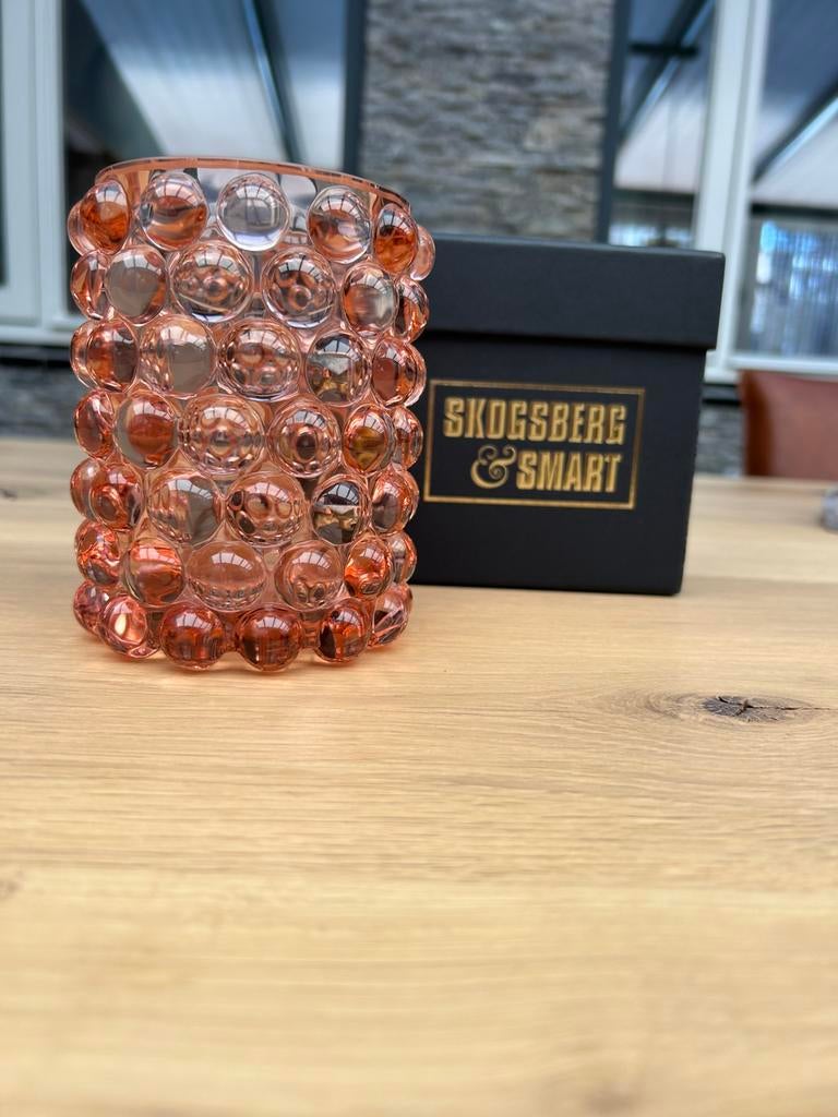 Skogsberg & Smart windlicht  Roze Glas, Ophalen, Overige materialen, Overige kleuren, Zo goed als nieuw