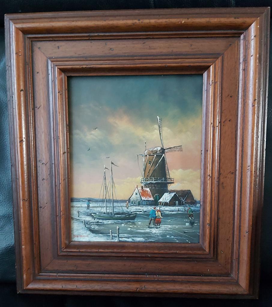Hendrik breedveld winterlandschap olieverf op paneel, Antiek en Kunst, Kunst | Schilderijen | Klassiek, Ophalen