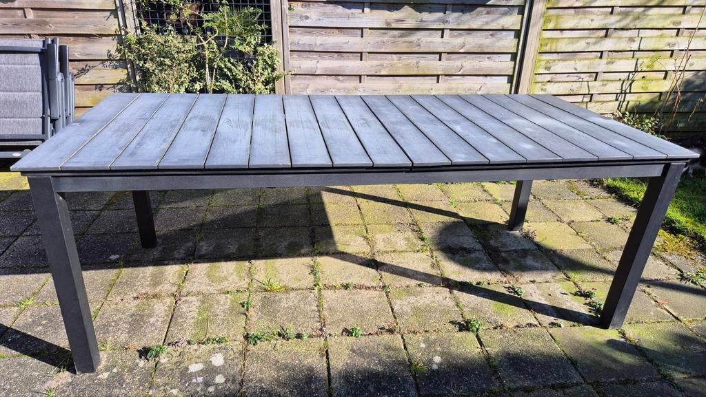 Tuintafel 214x95x77 (en uitschuifbaar), Tuin en Terras, Tuintafels, Ophalen, Gebruikt, Rechthoekig, Aluminium