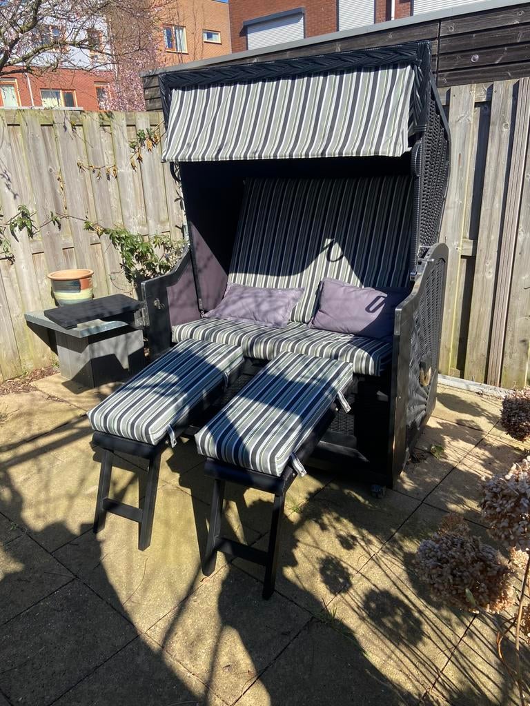 Strandkorf, Tuin en Terras, Tuinsets en Loungesets, Ophalen, Zo goed als nieuw, 2 zitplaatsen