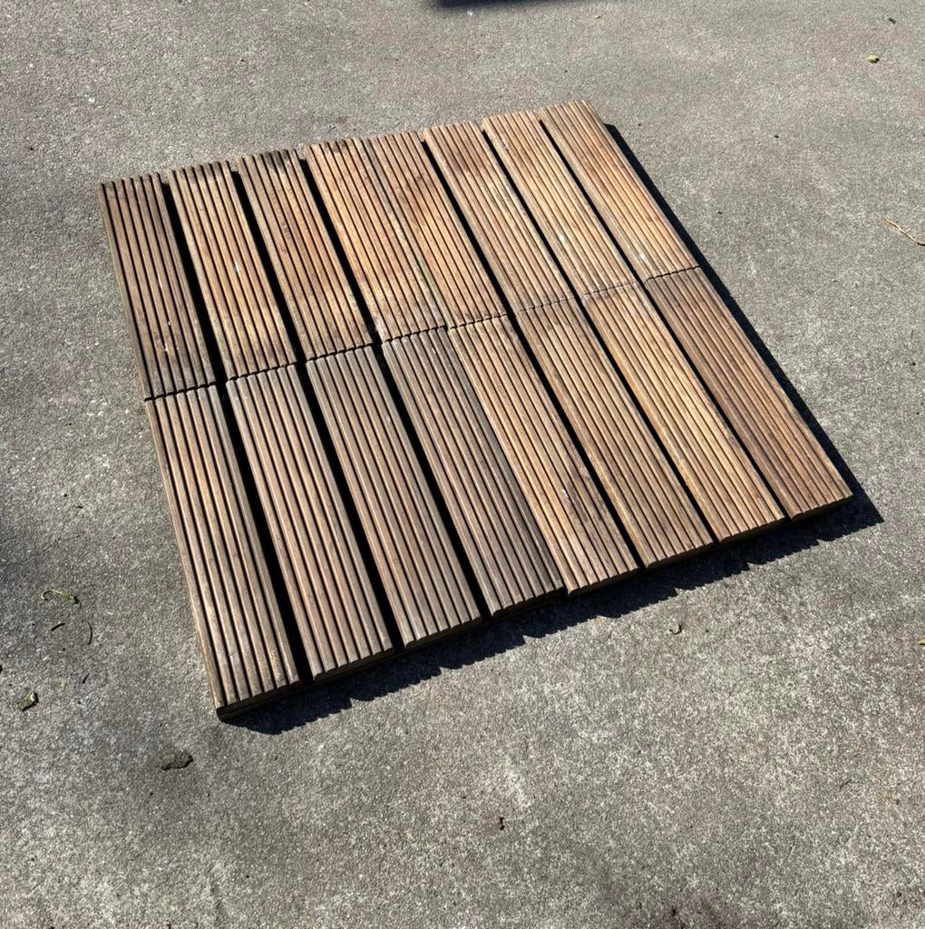 Hardhouten vlondertegels 50x50, Ophalen, Nieuw, Hout