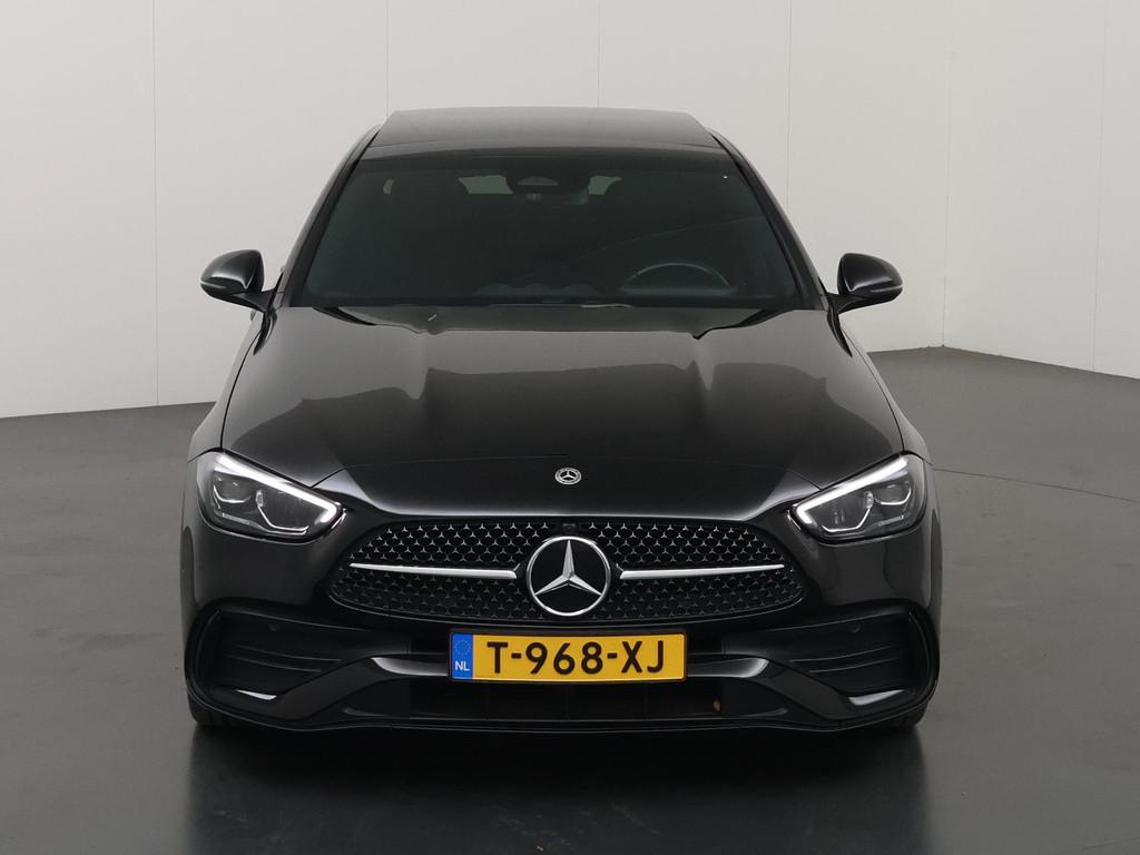 Mercedes-Benz C-klasse 180 AMG Line | Night | Panoramadak |, Auto's, 4 cilinders, Zwart, Bedrijf, 170 pk