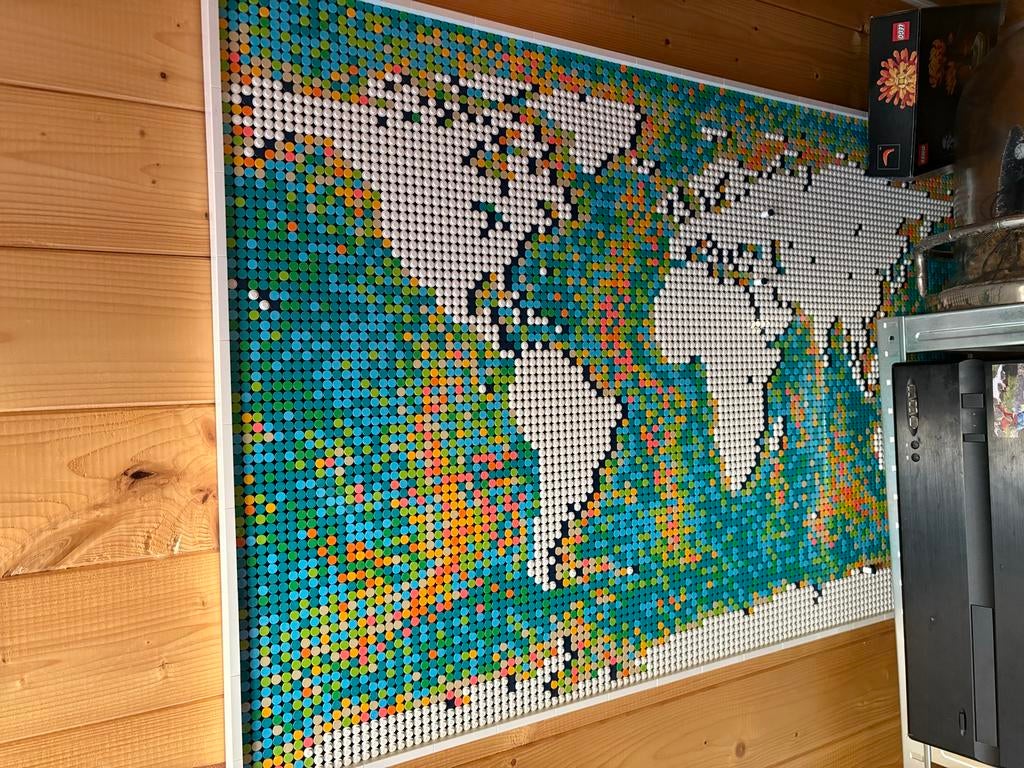 Lego Art Wereldkaart 31203 -( zonder doos en instructieboek), Ophalen of Verzenden, Gebruikt, Bouwen