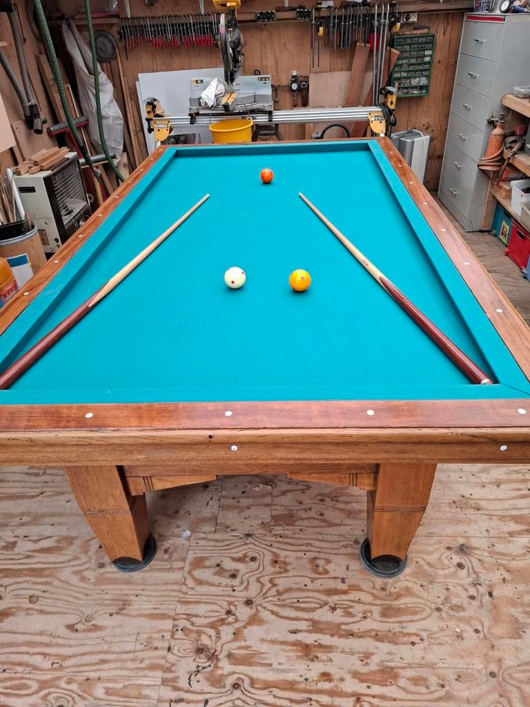 te koop eiken biljart 105 x 210 cm., Sport en Fitness, Biljarten en Poolen, Verzenden, Zo goed als nieuw, Biljarttafel