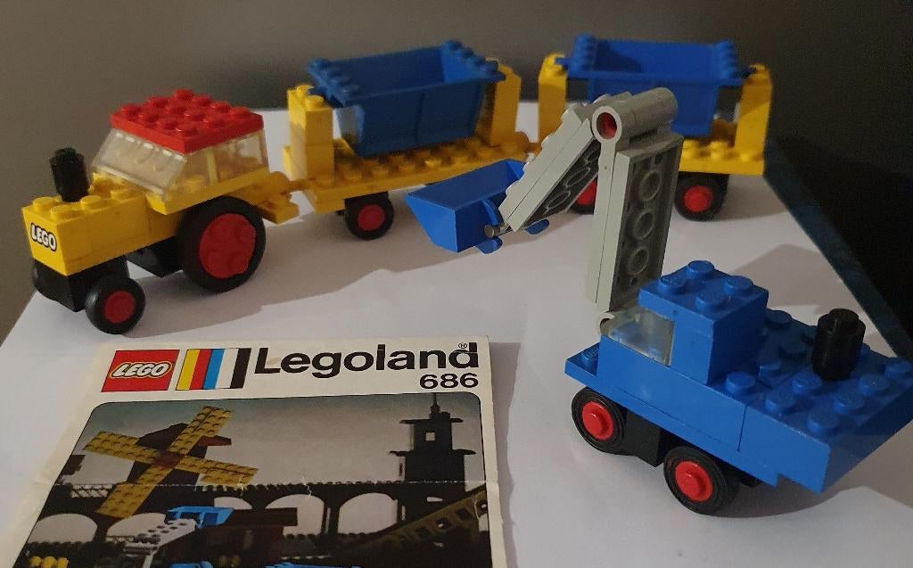 Lego 686 Tipper Truck and Loader 1973, Gebruikt, Lego, Ophalen of Verzenden, LEGOLAND