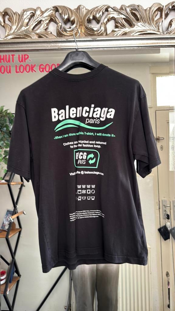 Balenciaga shirt, Kleding | Heren, T-shirts, Ophalen of Verzenden, Zo goed als nieuw, Maat 48/50 (M), Zwart