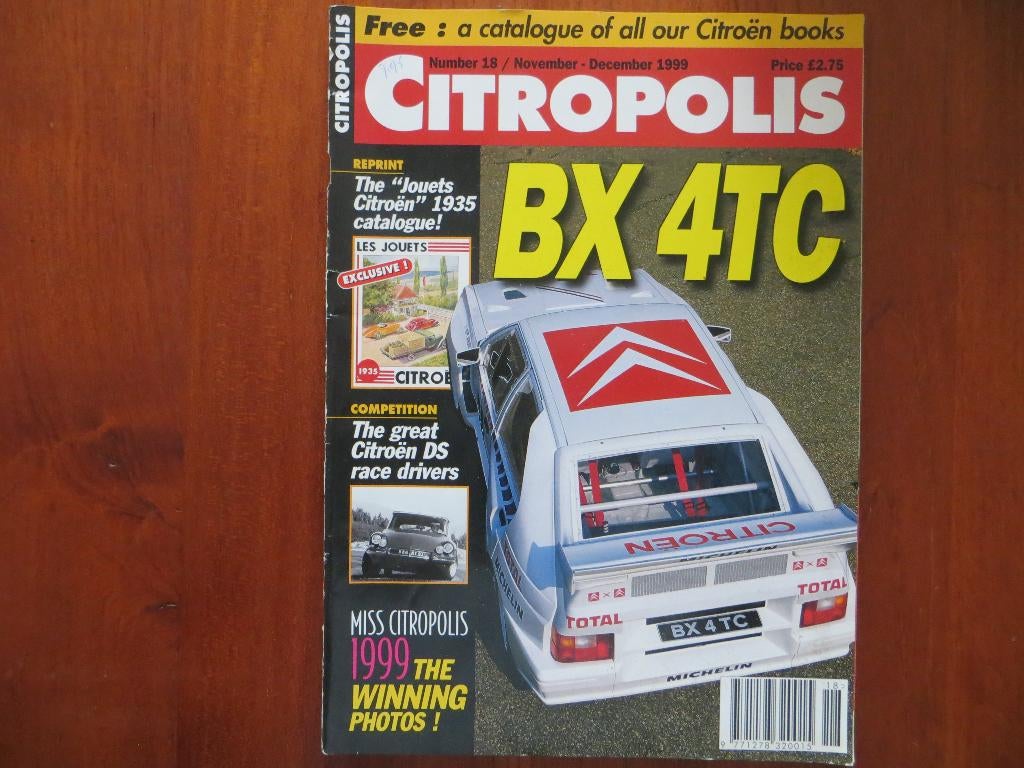 Citroën Citropolis nr 18 (nov-dec 1999) BX 4TC, DS drivers, Ophalen of Verzenden, Gelezen, Citroën