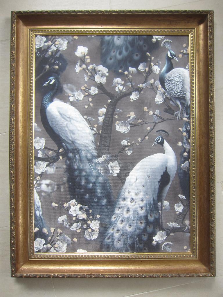 Brede oude gouden schilderijlijst Barok 80 x 60 pauwen, Ophalen of Verzenden, Zo goed als nieuw, Schilderij, 75 cm of meer