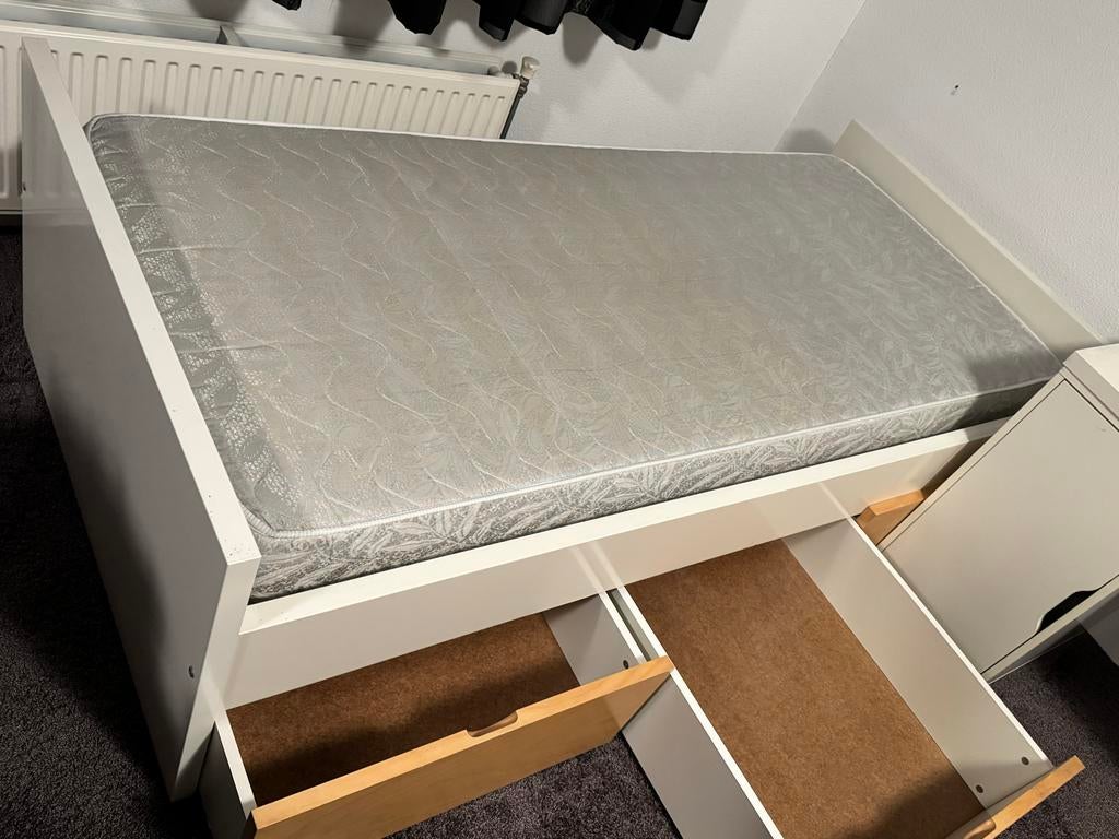 IKEA Eenpersoons Bed 90x200 met Lades, Ophalen, Gebruikt, 90 cm, Eenpersoons