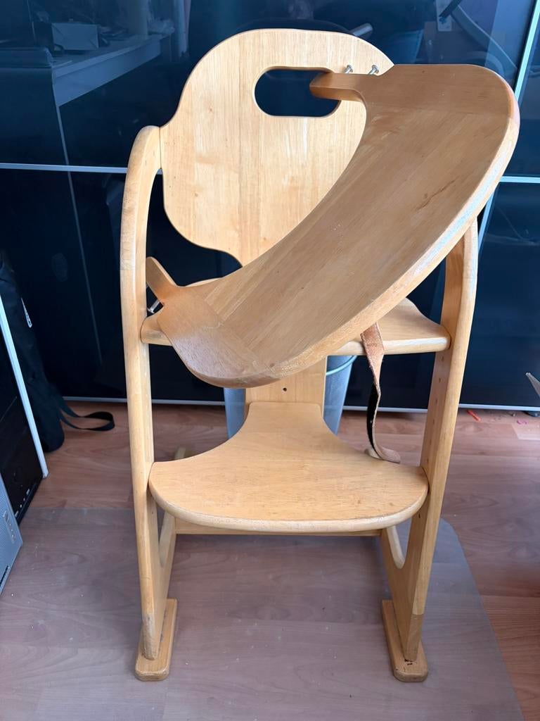 Houten meegroeistoel, Ophalen, Gebruikt, Meegroeistoel, Afneembaar eetblad