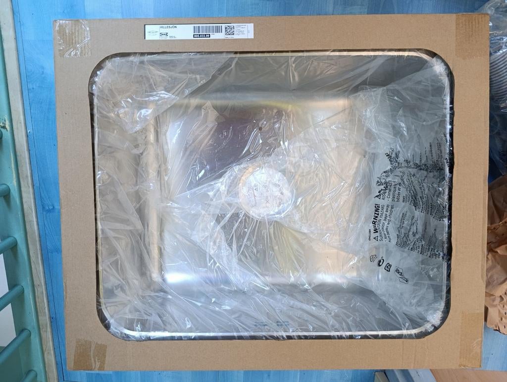 IKEA HILLESJÖN spoelbak 56x44 cm, Ophalen, Nieuw, Grijs