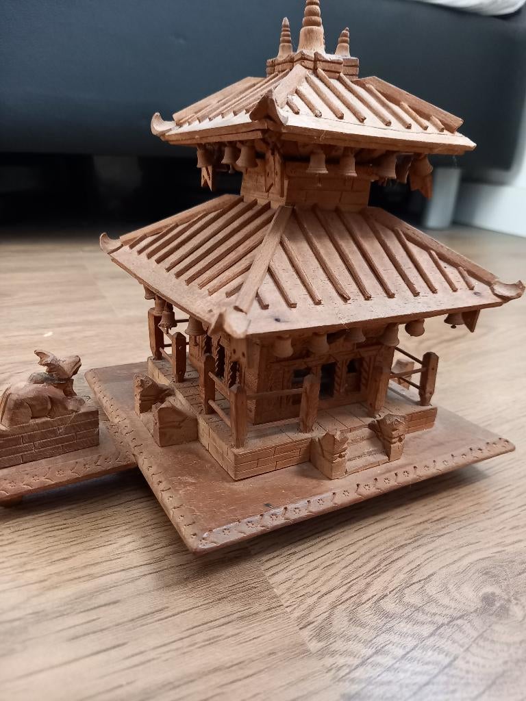 Houten miniatuur Pashupatinath-tempel in Kathmandu - Nepal, Ophalen of Verzenden, Overige typen