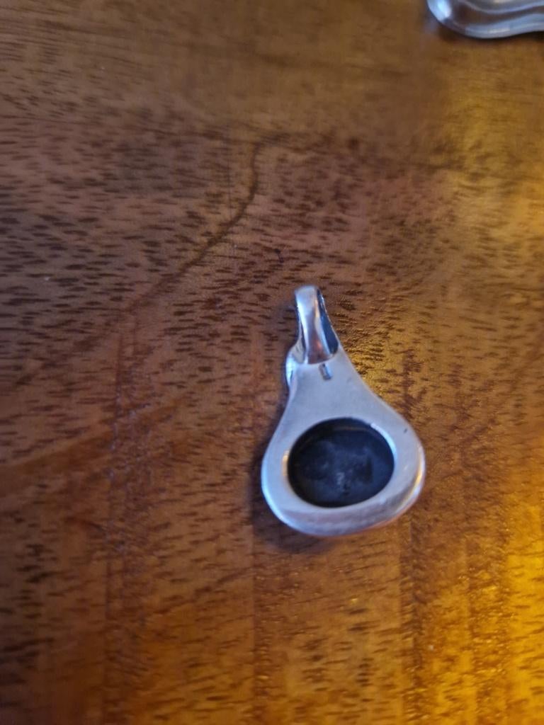 Antieke, zilveren, hanger met onyx en markasietjes, Sieraden, Tassen en Uiterlijk, Antieke sieraden, Ophalen of Verzenden, Zilver