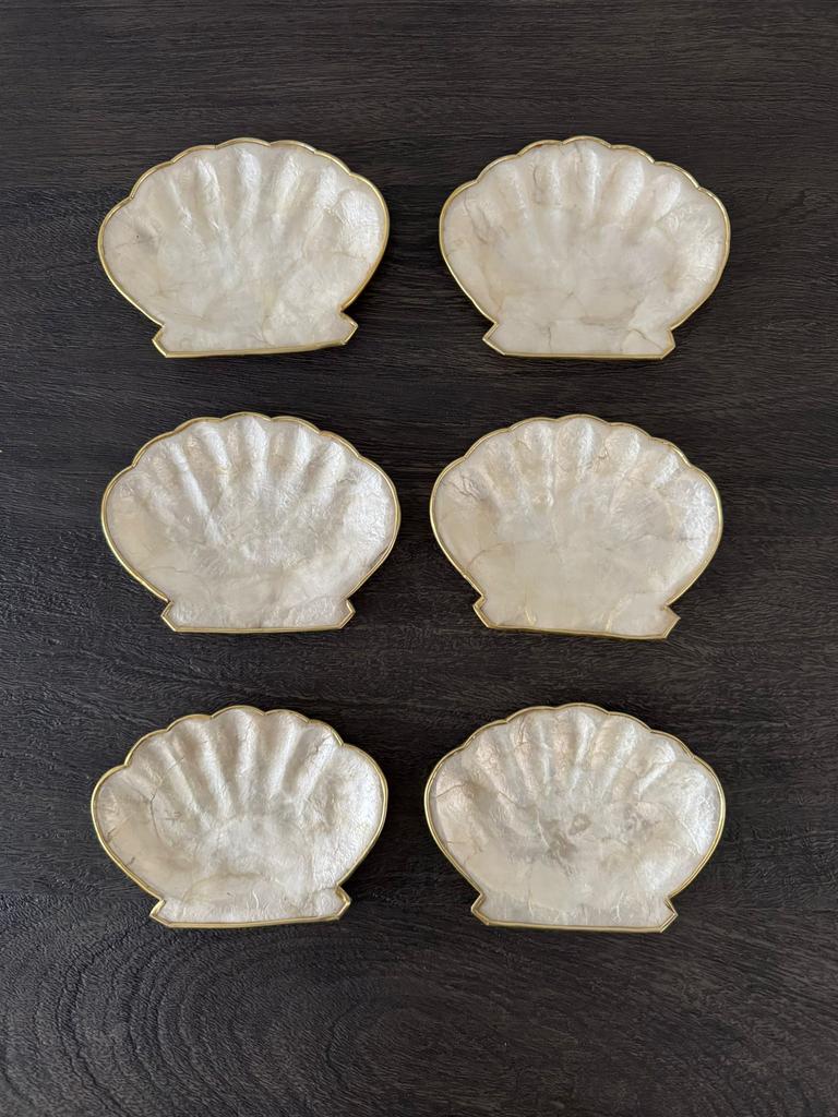 Vintage schelp schaaltjes 6 stuks, Schelp, Overige materialen, Schaal, Ophalen of Verzenden