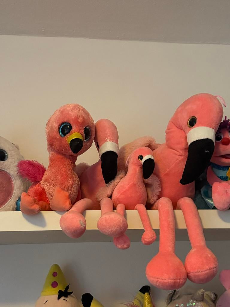 Flamingo knuffel, Kinderen en Baby's, Ophalen of Verzenden, Gebruikt, Roze, Overige typen