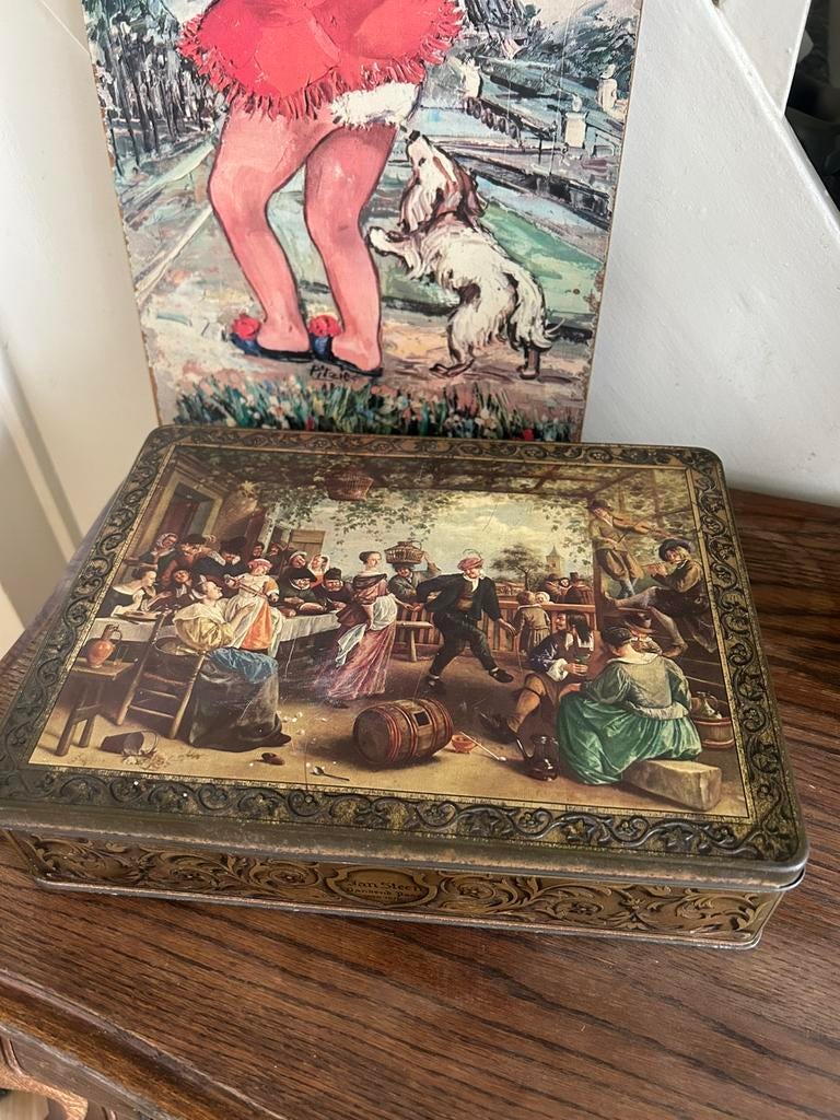 Vintage Jan Steen dansend paar blik, Ophalen of Verzenden, Gebruikt, Overige, Overige merken