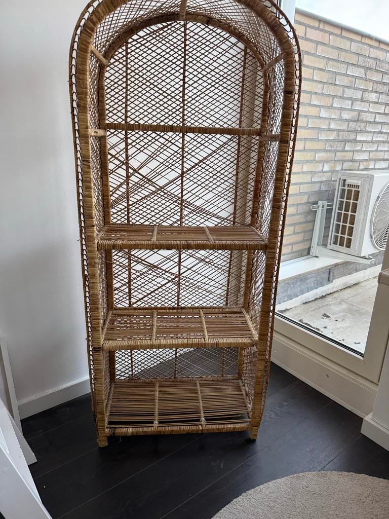 Vintage rotan kast etagère, jaren '70/'80, Ophalen, Gebruikt