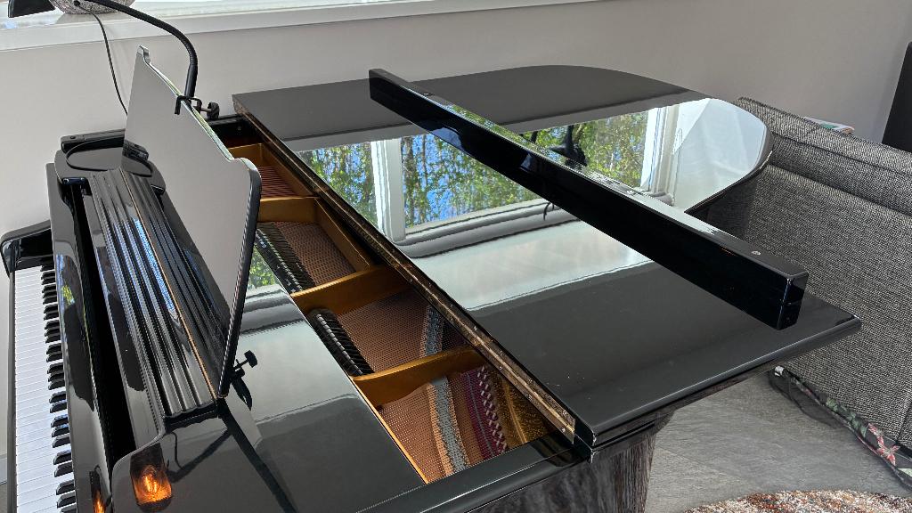 Te koop: mooie Pleyel vleugel 1,74 zwart hoogglans, Muziek en Instrumenten, Piano's, Ophalen, Gebruikt, Zwart, Hoogglans