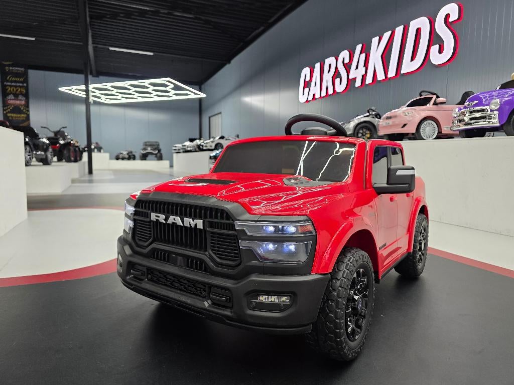 Kinderauto Dodge RAM - 12 volt - leren zit - verlichting -RC, Ophalen of Verzenden, Nieuw, Afstandsbediening