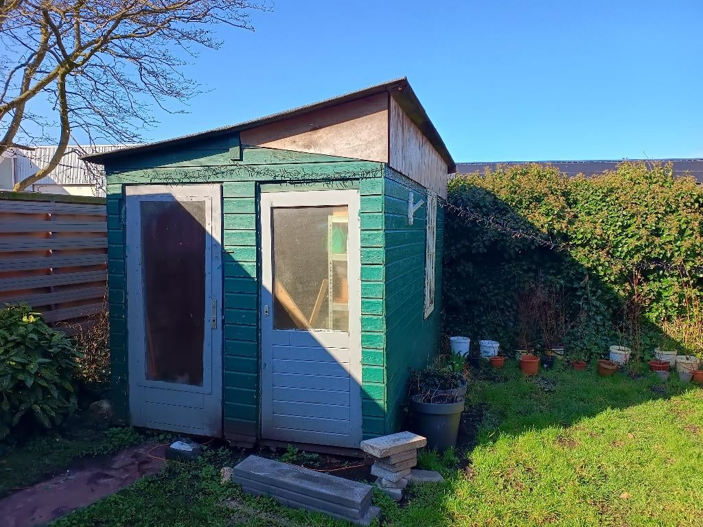 Tuinhuisje om frame van zeecontainer, gratis., Tuin en Terras, Ophalen, Tuinhuis, 250 tot 500 cm, 2 ramen