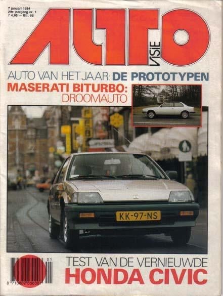 Autovisie 1 1984 : Maserati Biturbo - Willys Jeep - Honda, Ophalen of Verzenden, Gelezen, Algemeen
